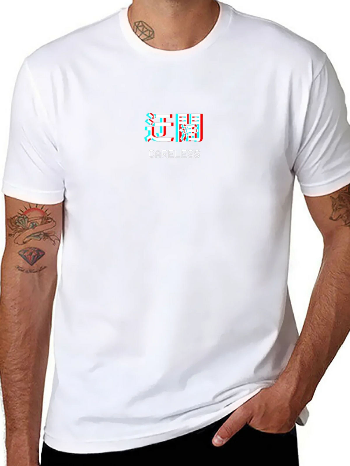 Careless Kanji Graphic Tee - Edgy Streetwear