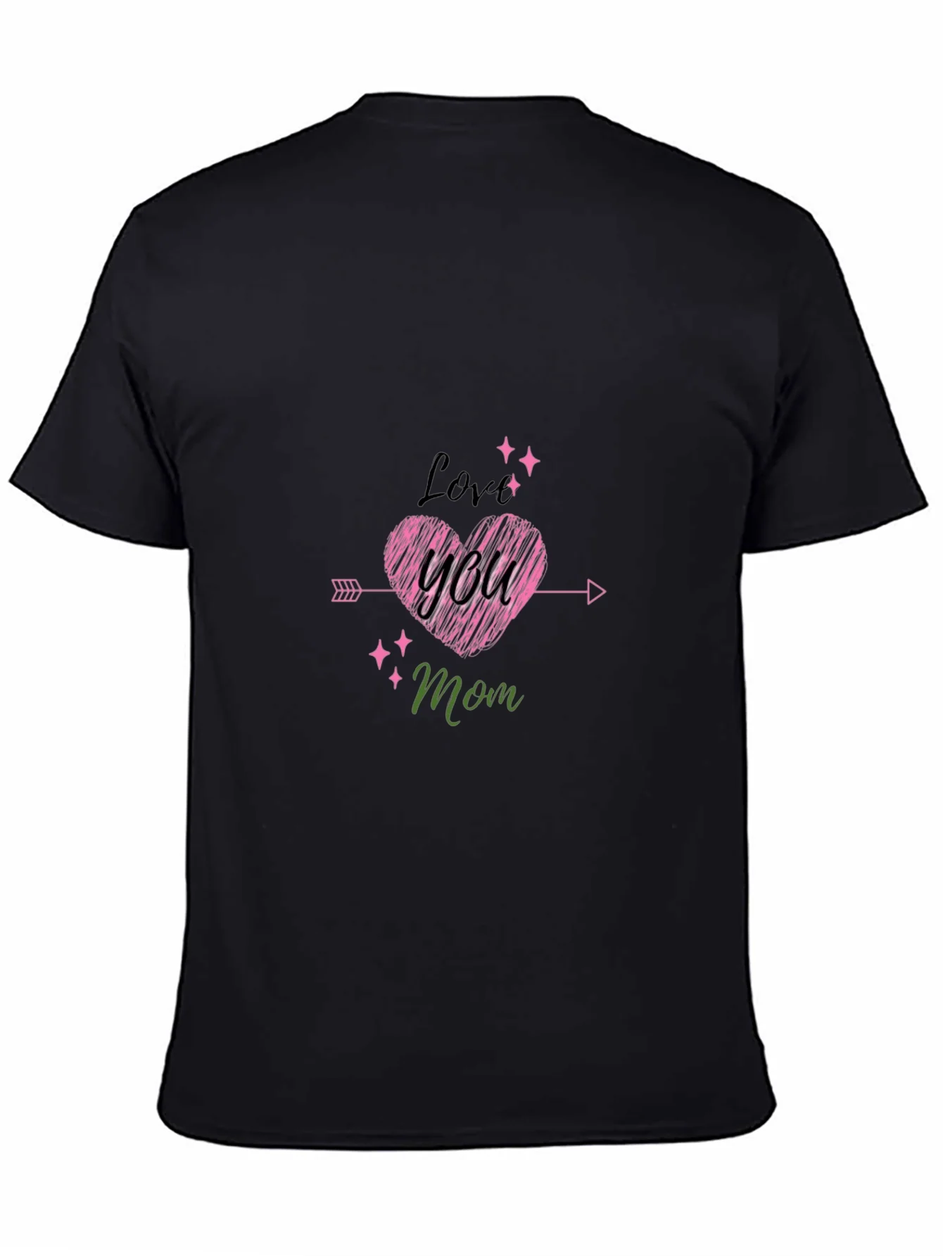 Love You Mom Black T-Shirt Cute Mothers Day Gift