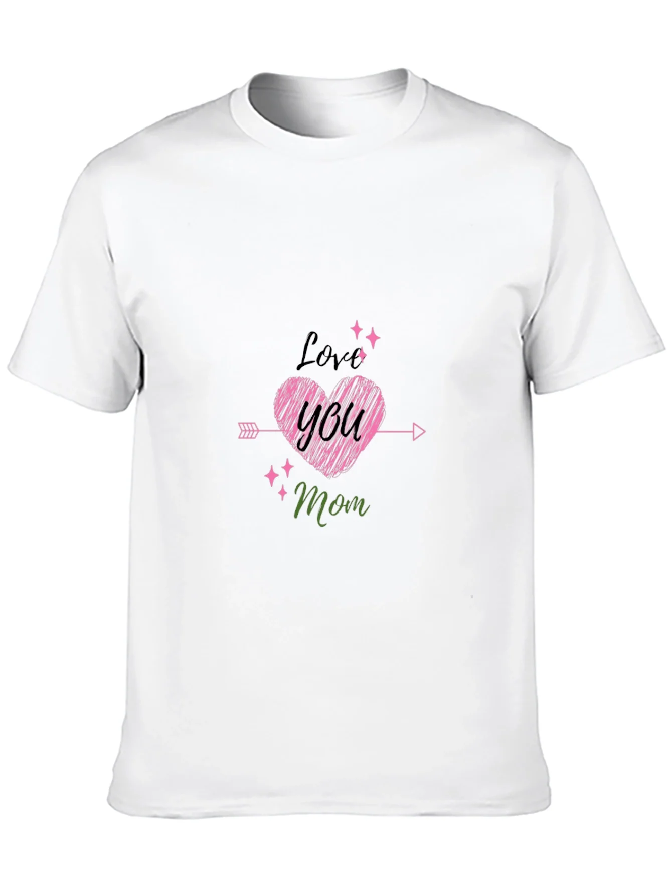 Love You Mom Black T-Shirt Cute Mothers Day Gift