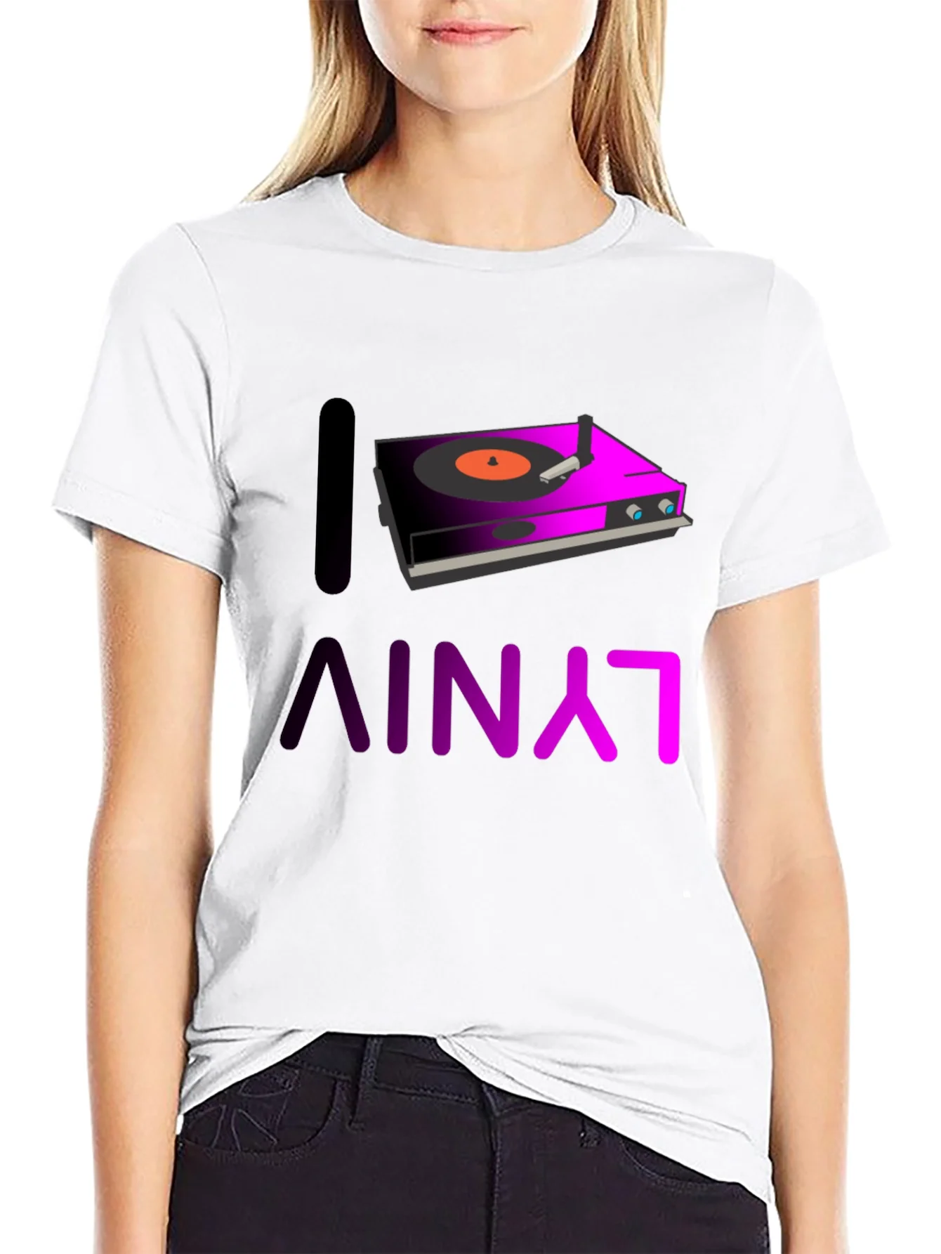 I Love Vinyl Graphic Tee - DJ Music Shirt