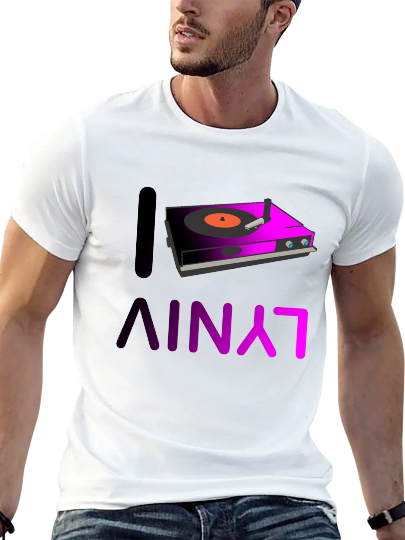 I Love Vinyl Graphic Tee - DJ Music Shirt