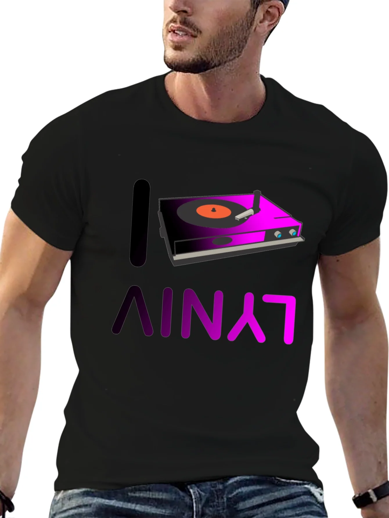 I Love Vinyl Graphic Tee - DJ Music Shirt
