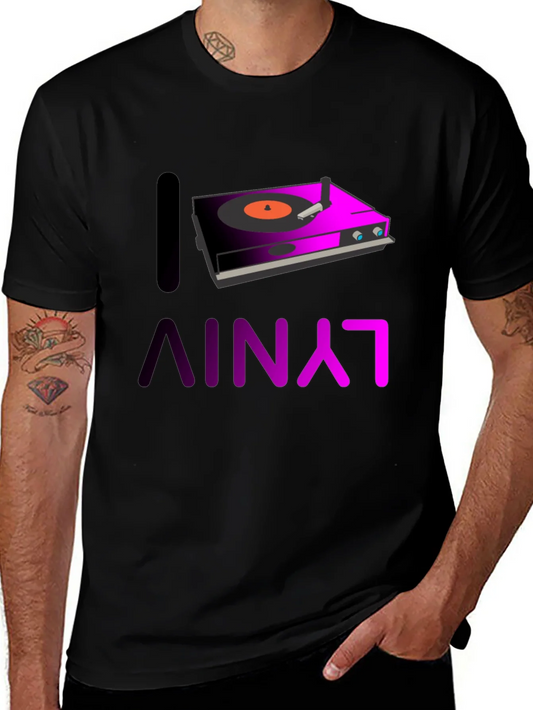I Love Vinyl Graphic Tee - DJ Music Shirt