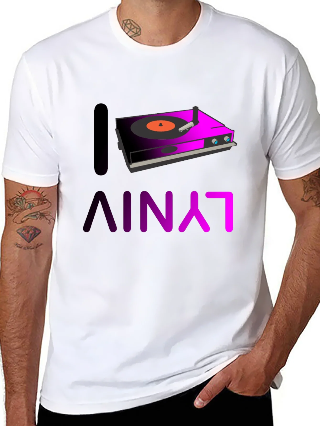 I Love Vinyl Graphic Tee - DJ Music Shirt