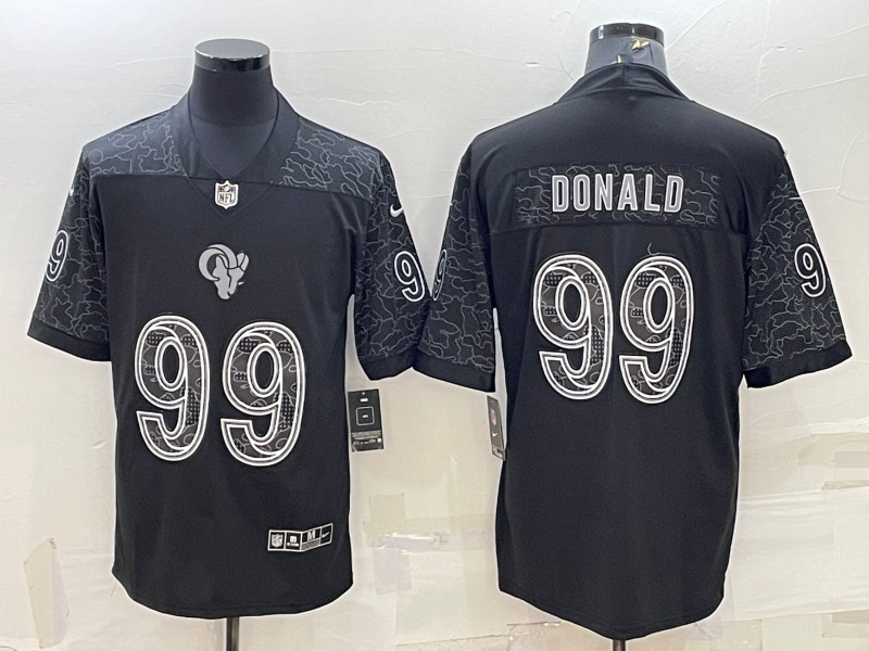 Men's Los Angeles Rams Aaron Donald Black RFLCTV Limited Jersey