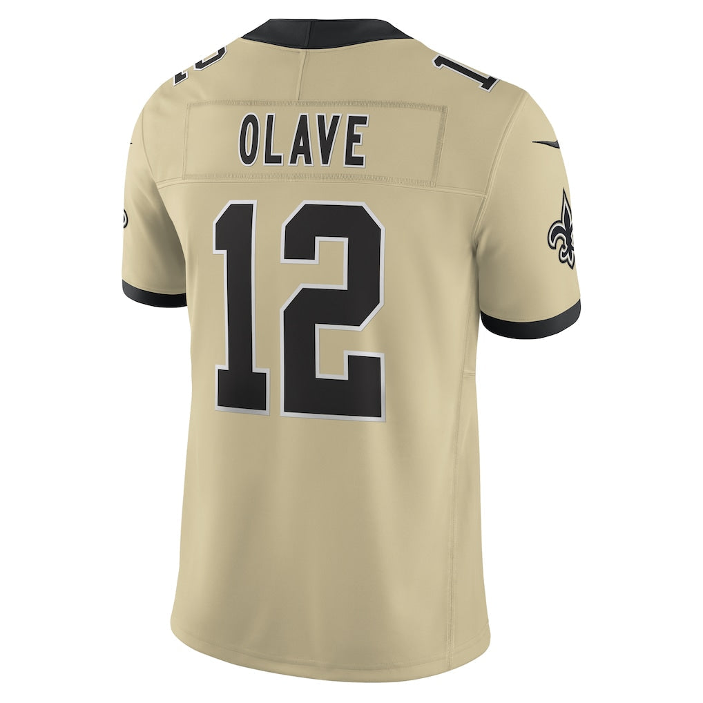 NO.Saints #12 Chris Olave Gold Alternate Gameday Golds Alternate Vapor F.U.S.E. Limited Jersey