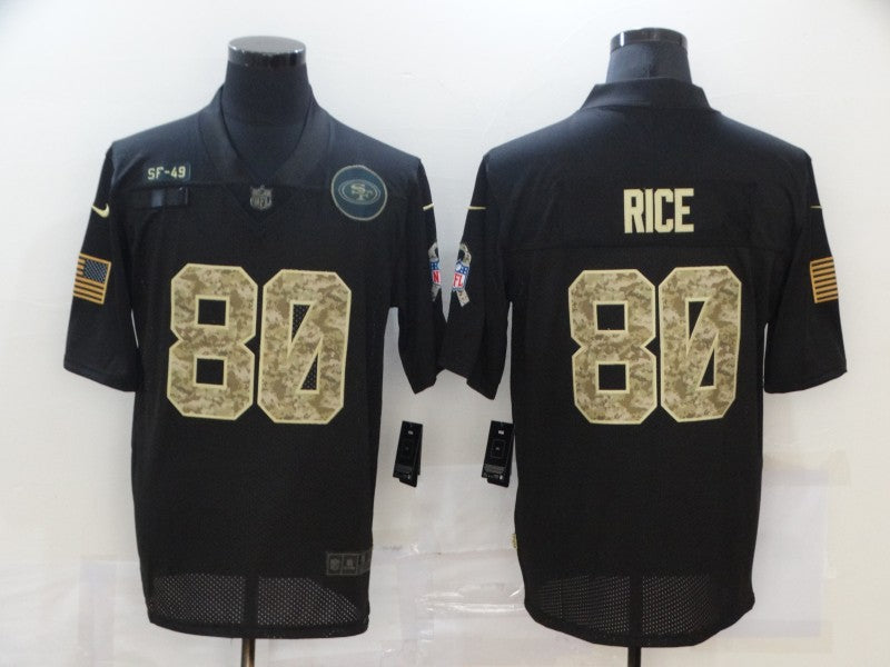 Men's San Francisco 49ers #80 Jerry Rice Black Player Game Jersey1