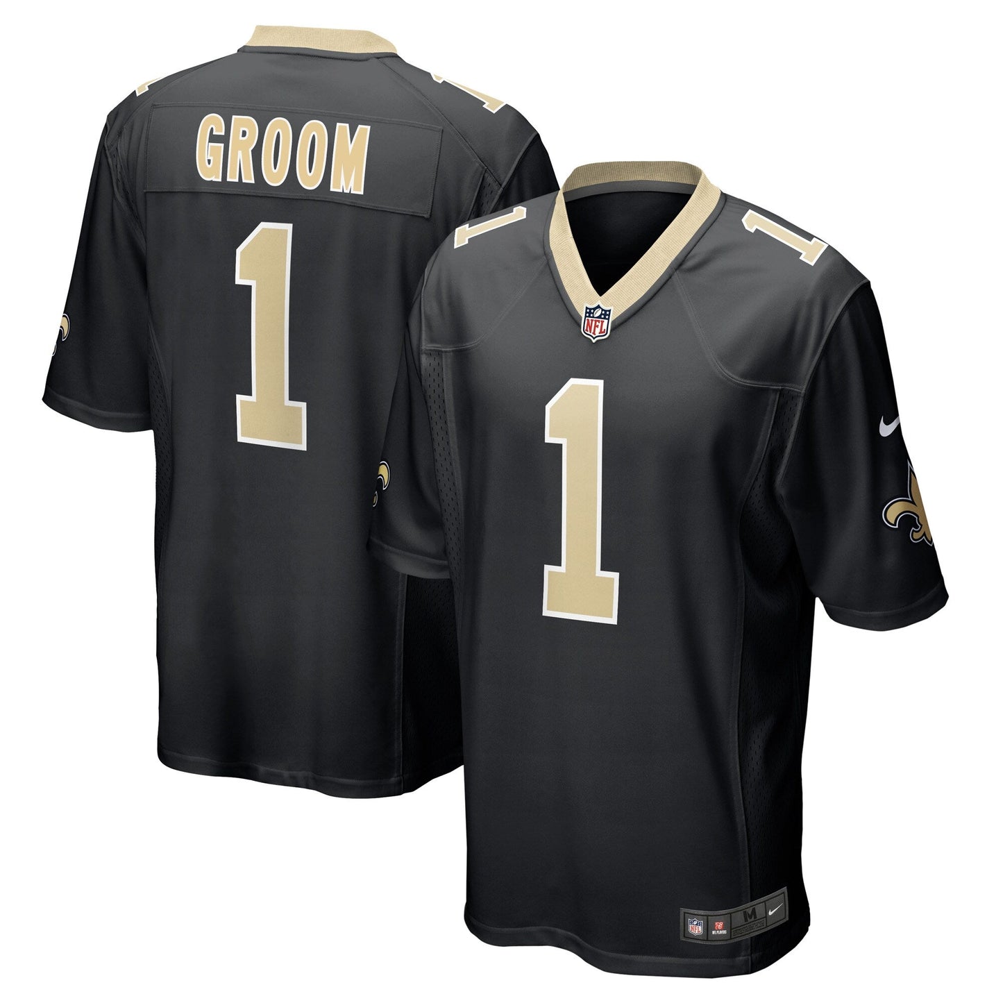 Number 1 Groom New Orleans Saints  Game Jersey - Black
