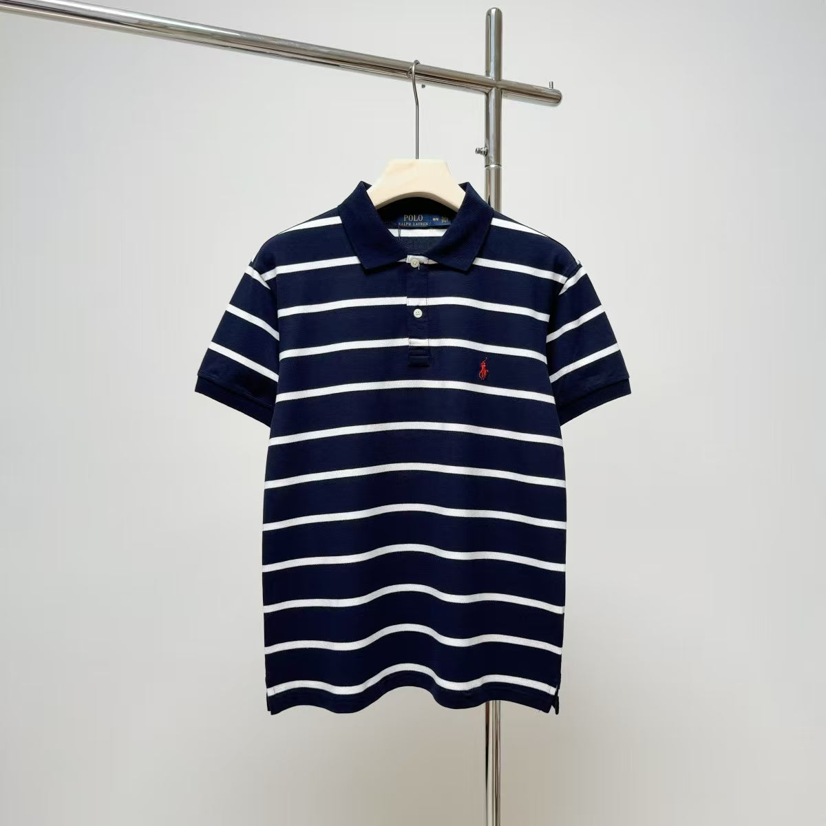 Striped embroidered polo shirt