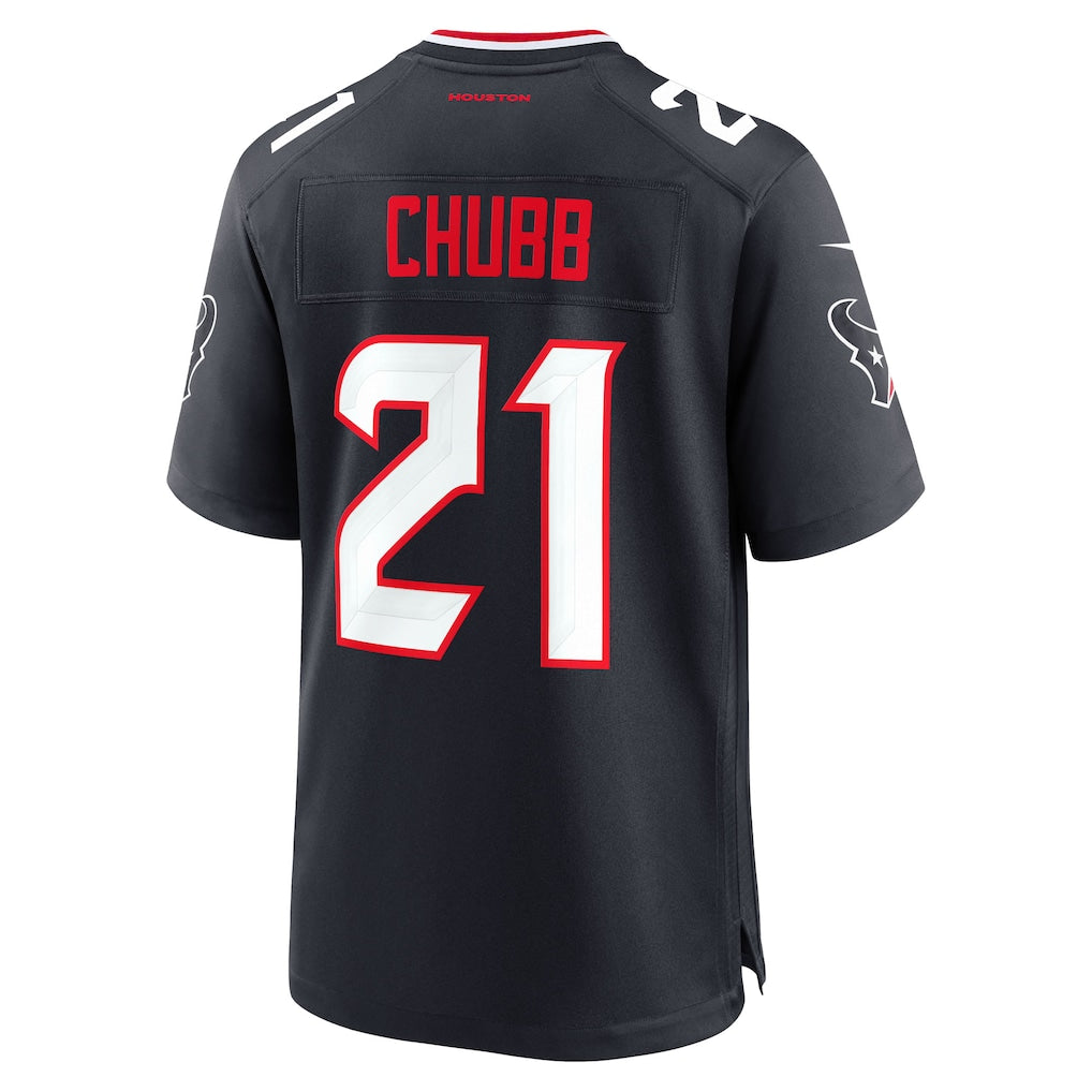 H.Texans #21 Nick Chubb Navy Team Game Jersey