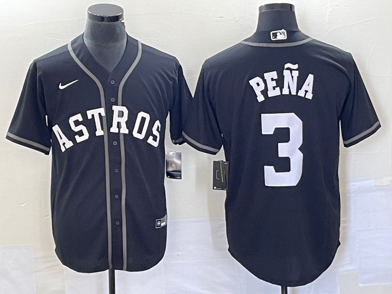 Men's Houston Astros Jeremy Pena Black Lights Out Replica Player Jersey
