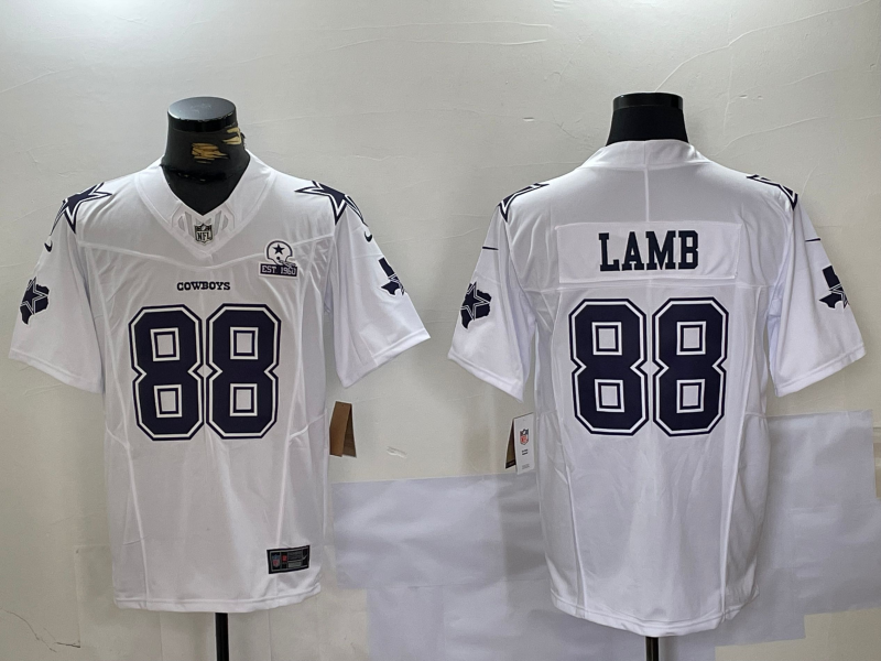 Men's Dallas Cowboys CeeDee Lamb White Fashion Game Jersey