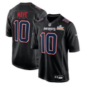 Men's New England Patriots Drake Maye #10 Black Super Bowl LX Patch Carbon Fashion Game Jersey
