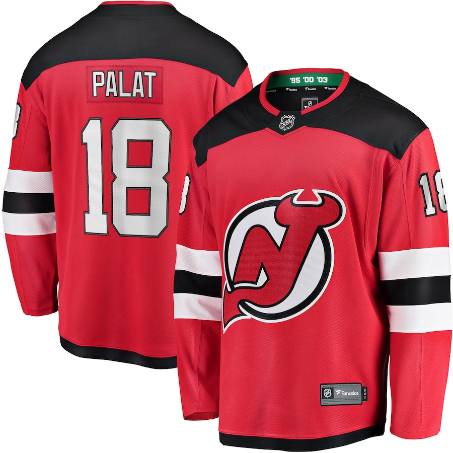 Men's New Jersey1 Devils Jamie Ondrej Palat #18 Red Player Game Jersey1