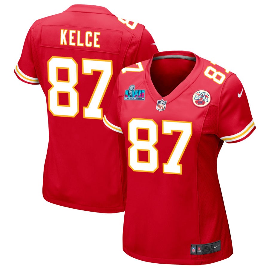 Travis Kelce Kansas City Chiefs  Women's Super Bowl LVII Game Jersey - Red