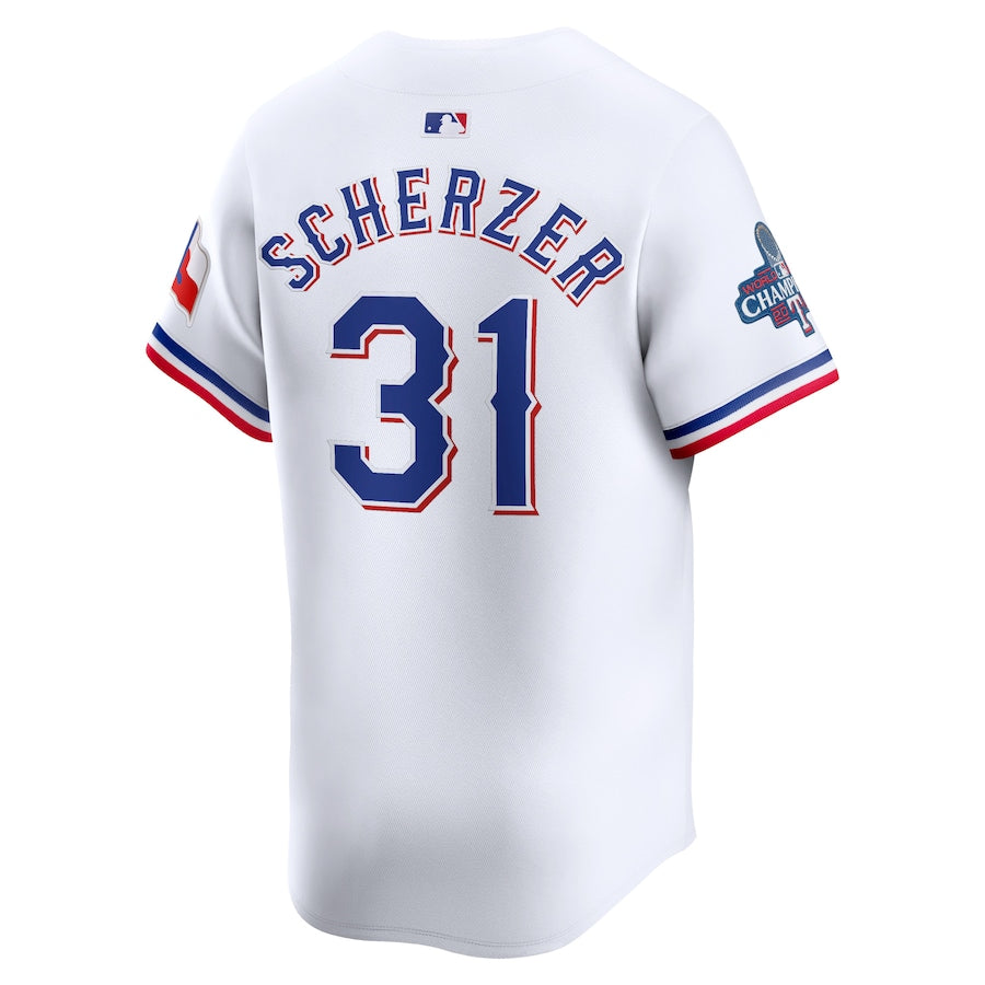Max Scherzer Texas Rangers  Home 2023 World Series Champions Limited Shirt - White