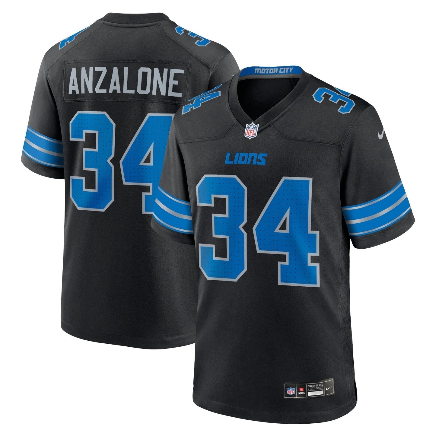Alex Anzalone Detroit Lions  2nd Alternate Game Jersey - Black