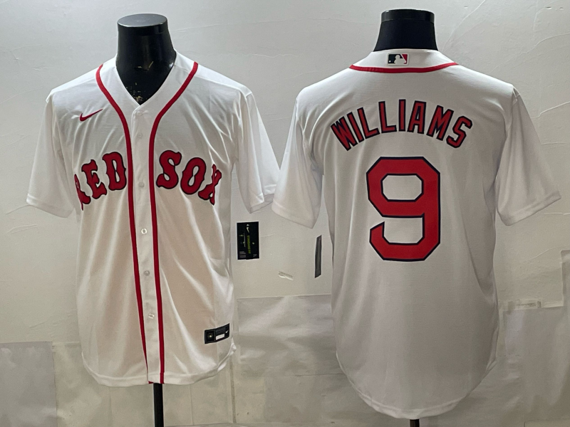 Men's Boston Red Sox Ted Williams #9 White Home Replica Jersey