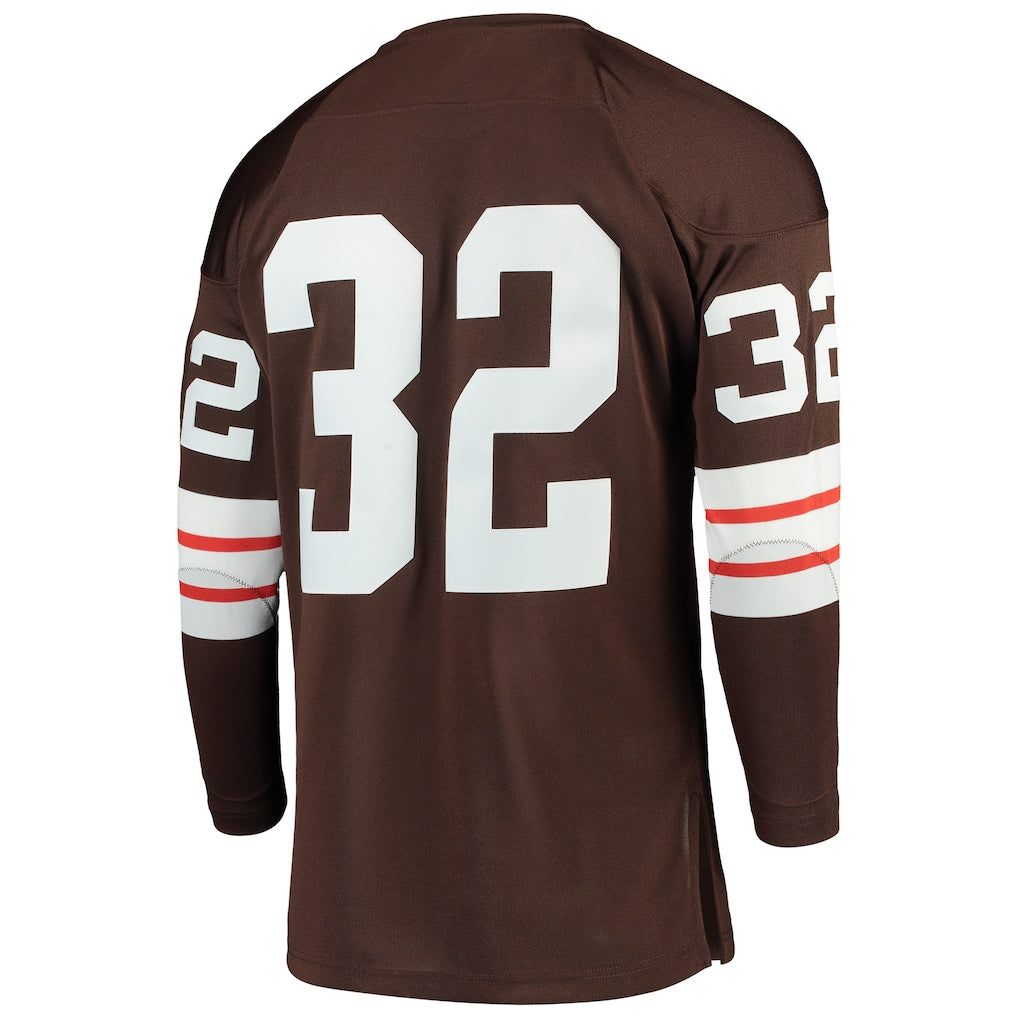 C.Browns #32 Jim Brown  Brown Authentic Throwback Retired Player Jersey