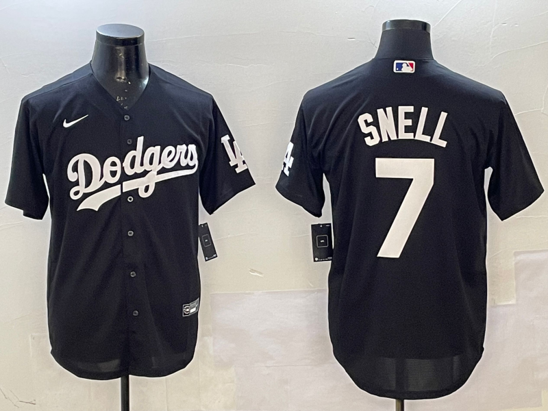 Men's Los Angeles Dodgers Blake Snell Black Replica Player Jersey