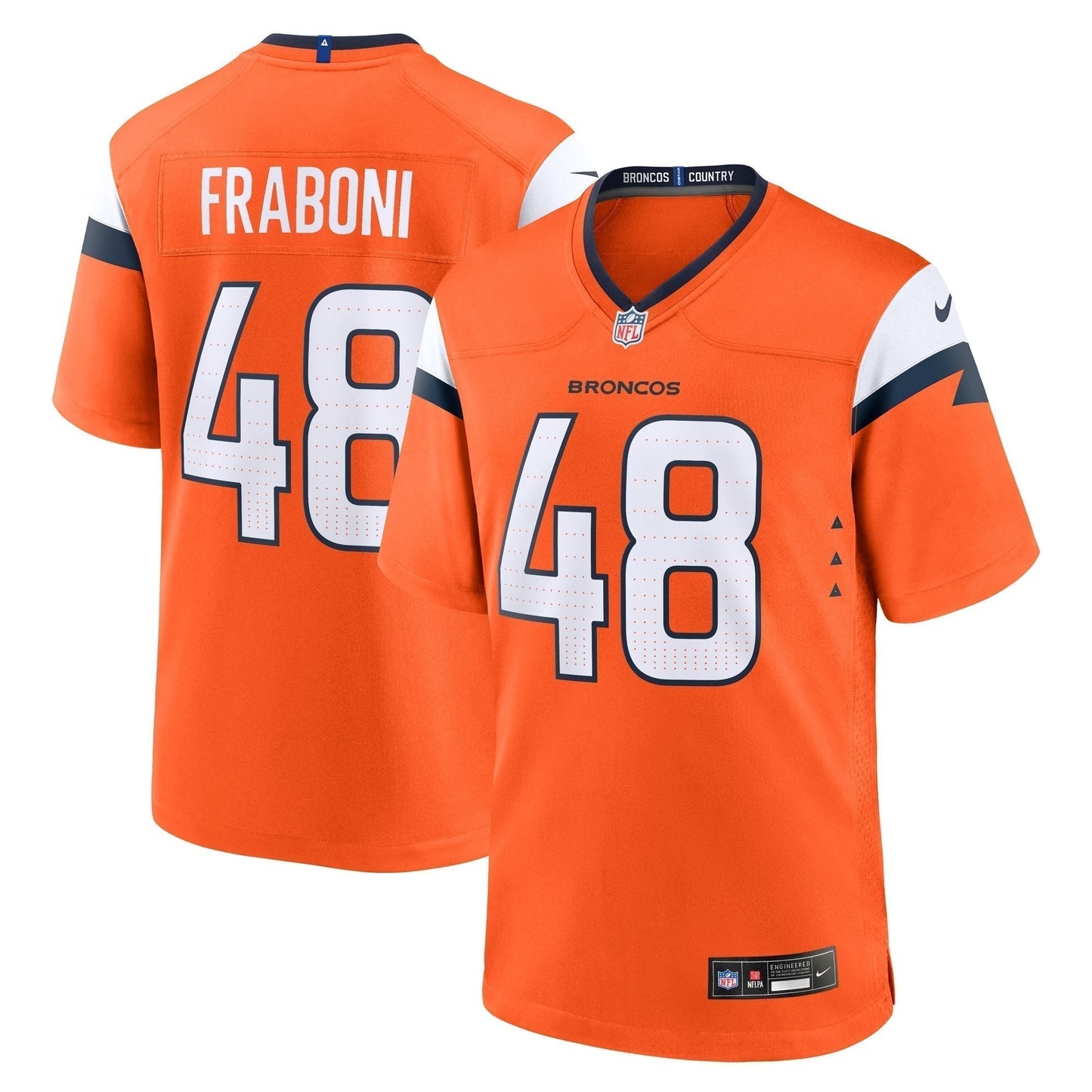 Mitchell Fraboni Denver Broncos  Team Game Jersey -  Orange