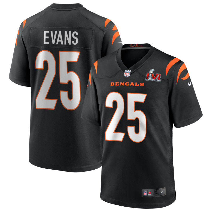 Chris Evans Cincinnati Bengals  Super Bowl LVI Game Jersey - Black