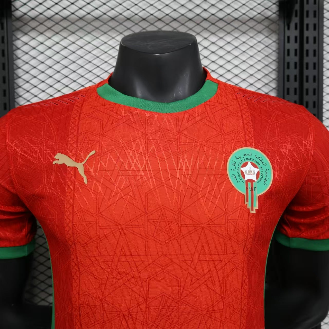 2026 Perforated Morocco Home Red Player Edition Jersey