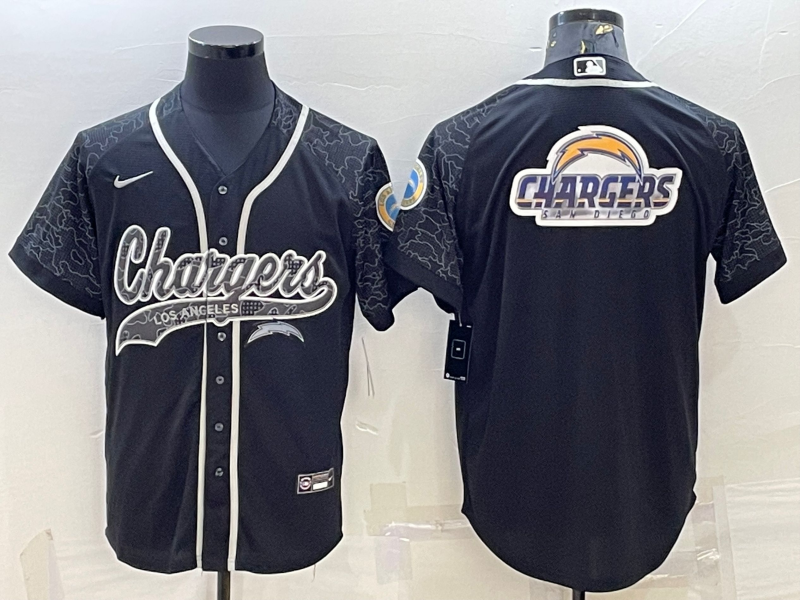 Men's Los Angeles Chargers Black RFLCTV Limited Jersey1