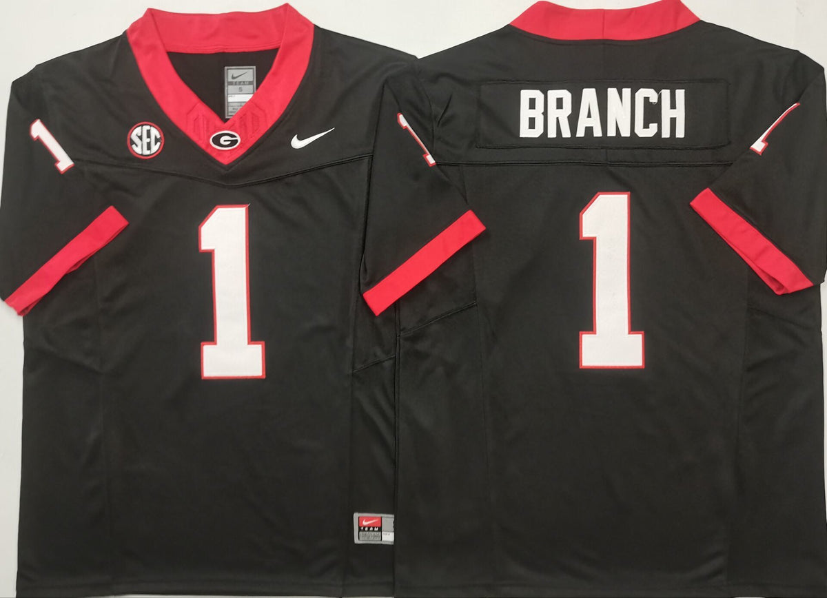 Men's Georgia Bulldogs Zachariah Branch #1 Black Player Jersey