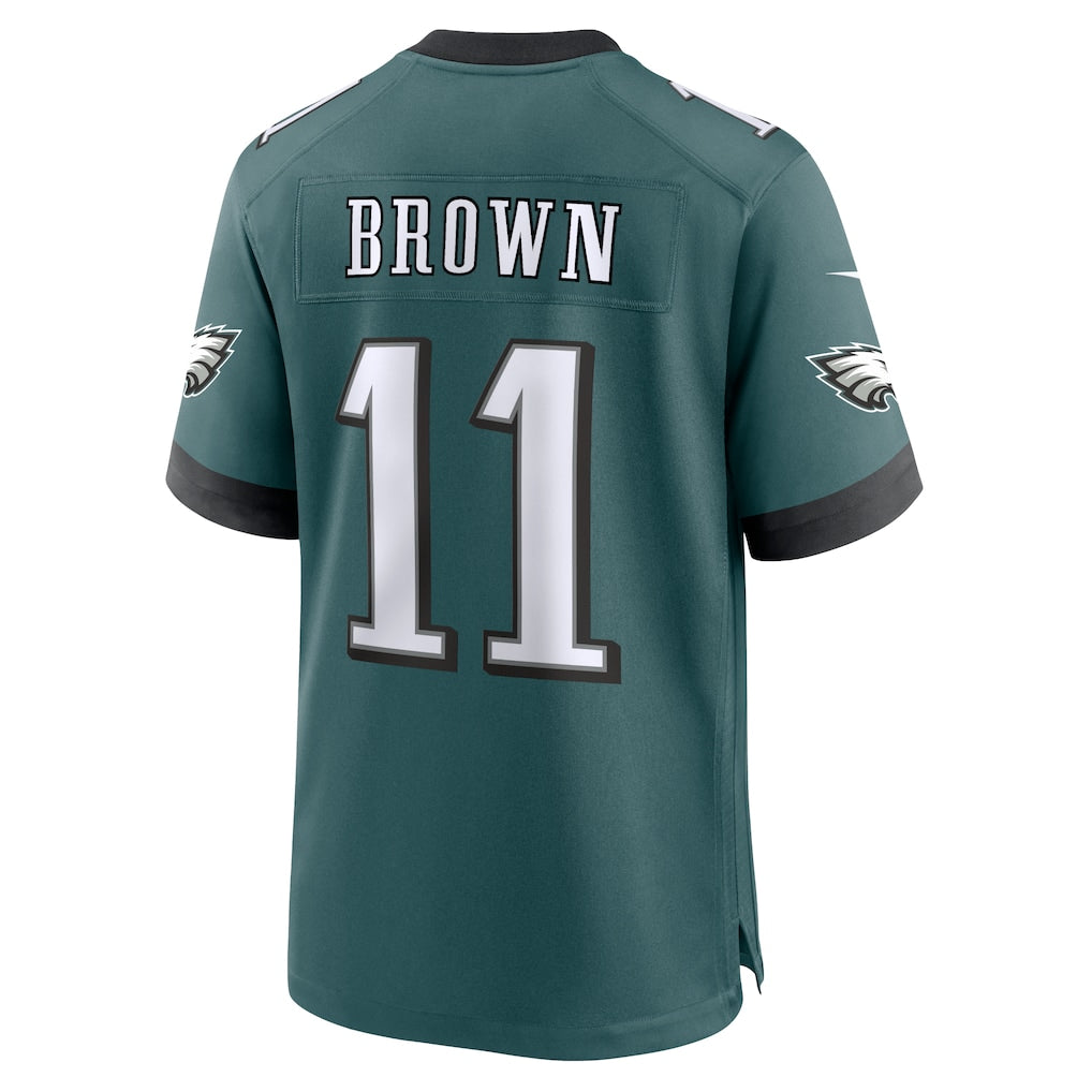 P.Eagles #11 A.J. Brown Midnight Green Team Game Jersey