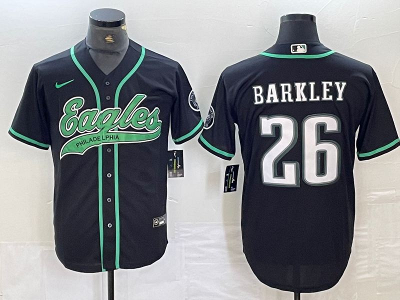 Men's Philadelphia Eagles Saquon Barkley Black Player Jersey Joint Edition