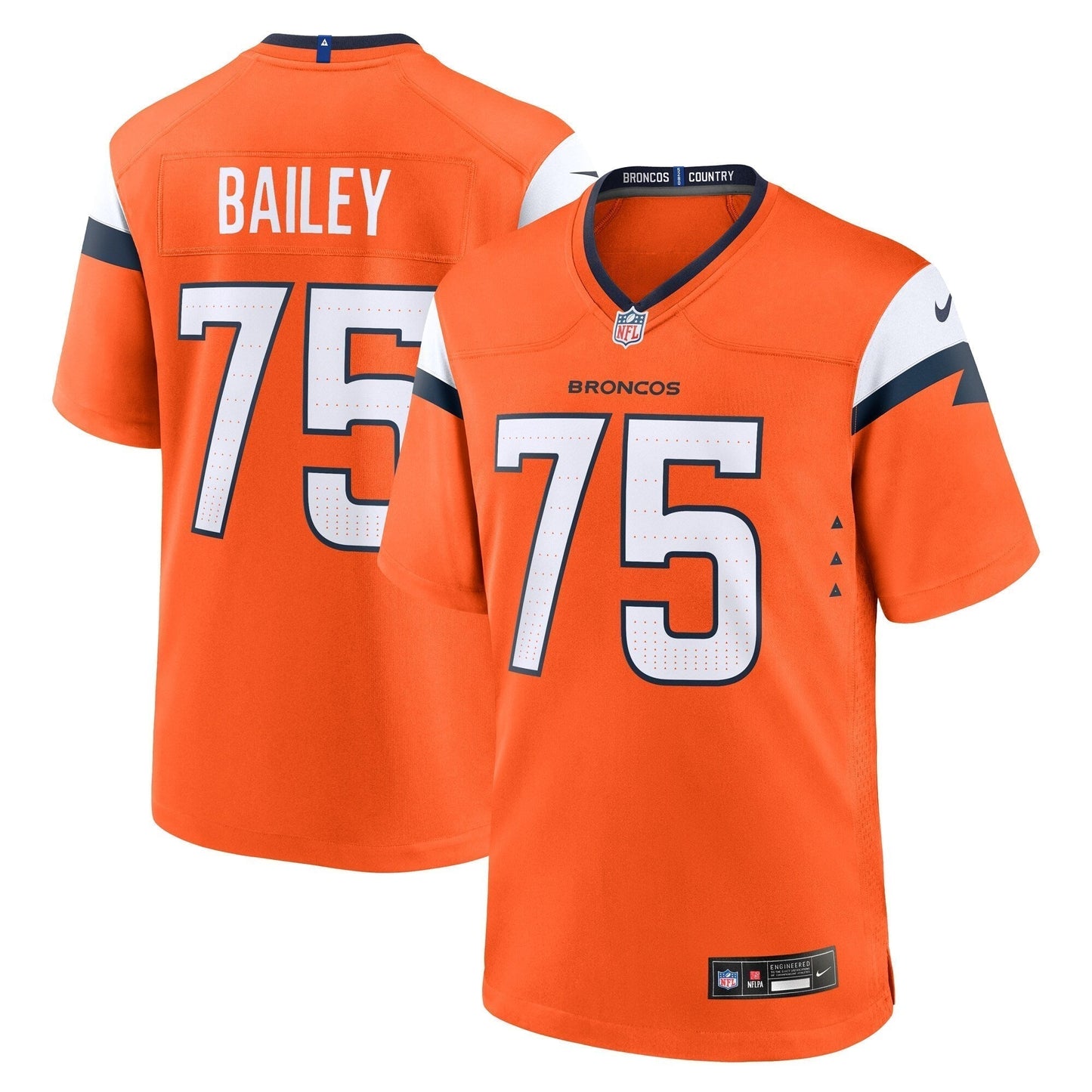 Quinn Bailey Denver Broncos  Team Game Jersey -  Orange
