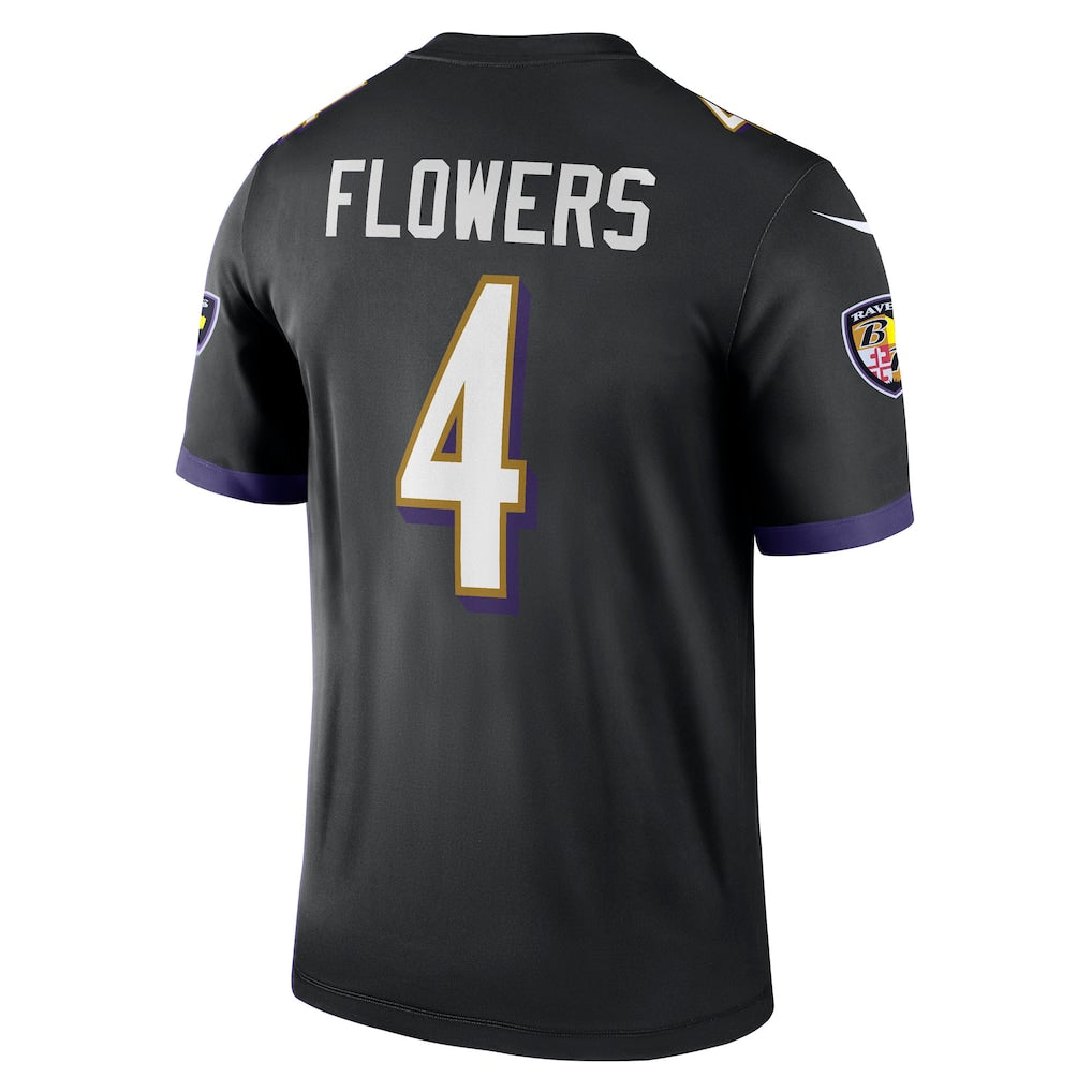 B.Ravens #4 Zay Flowers Black Legend Player Performance Top Jersey