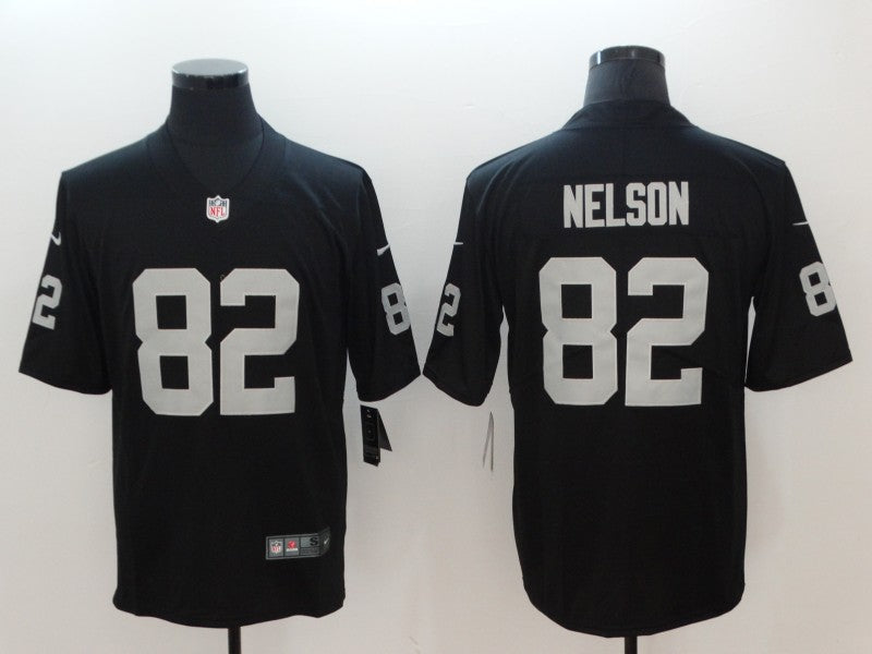 Men's Las Vegas Raiders Jordy Nelson #82 Black Game Player Jersey1