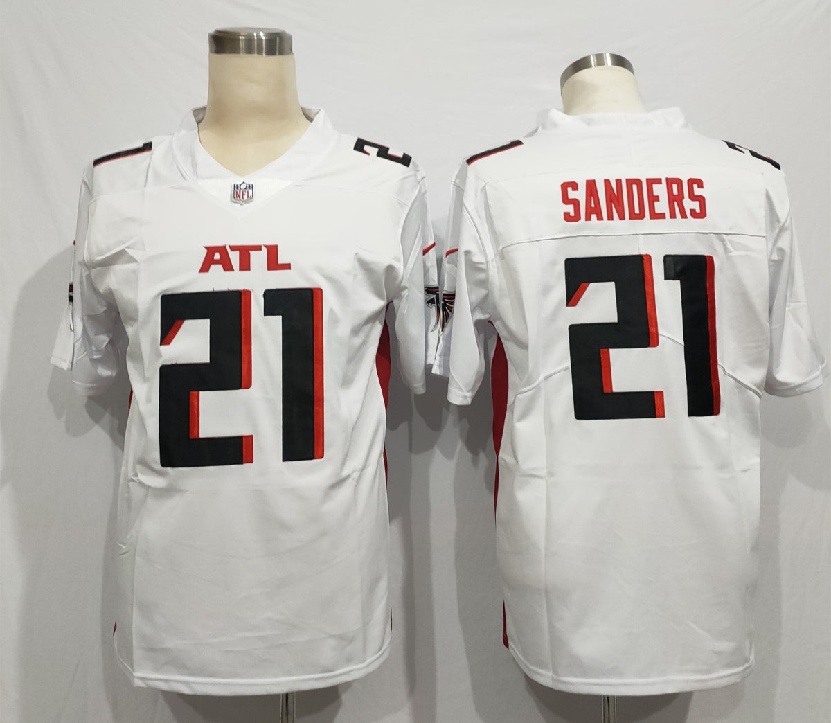 Men's Atlanta Falcons Deion Sanders White Game Player Jersey