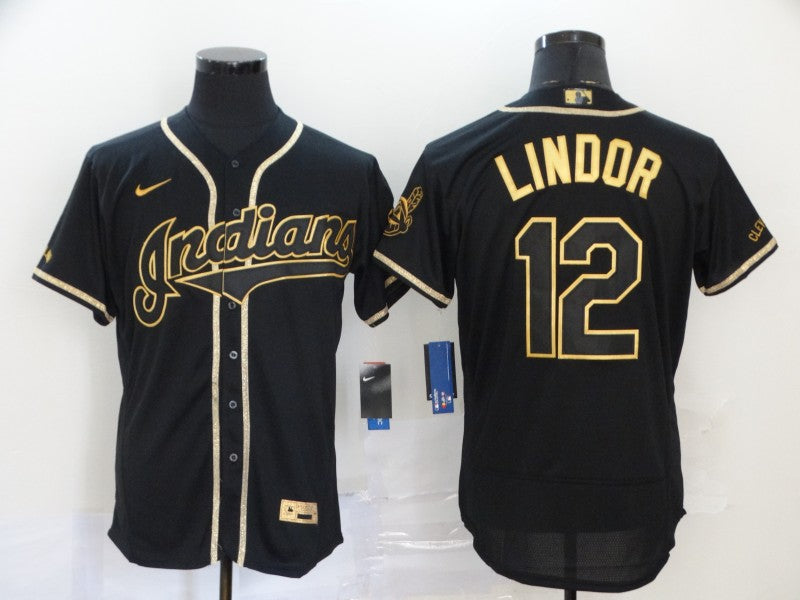 Men's Cleveland Guardians Francisco Lindor Black Replica Player Jersey