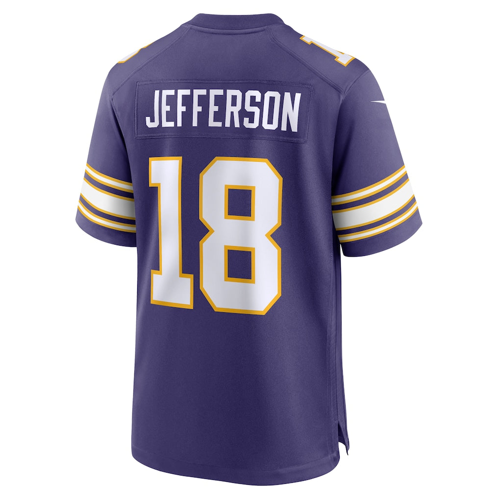 M.Vikings #18 Justin Jefferson Purple Classic Player Game Jersey