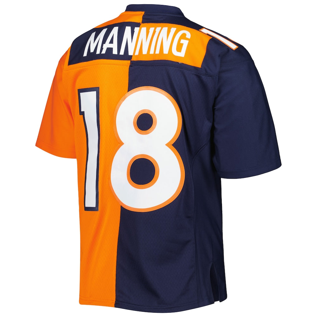 D.Broncos #18 Peyton Manning  Navy/Orange 2015 Split Legacy Replica Jersey