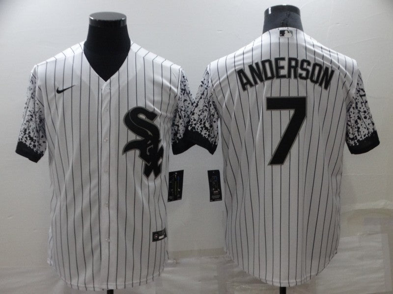 Men's Chicago White Sox Tim Anderson White Fashion Stitched Jersey