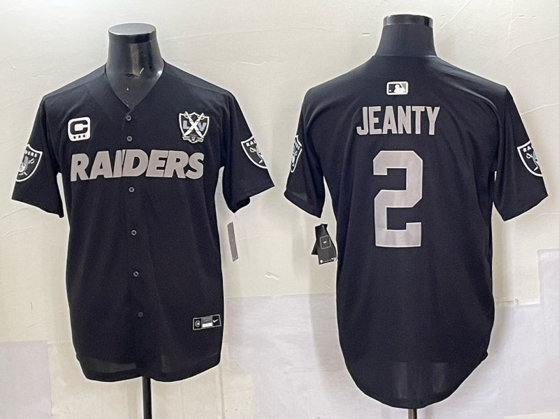 Men's Las Vegas Raiders Ashton Jeanty Black Team Game Player Jersey