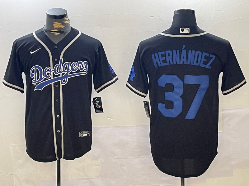 Men's Los Angeles Dodgers Teoscar Hernandez Black Replica Player Jersey