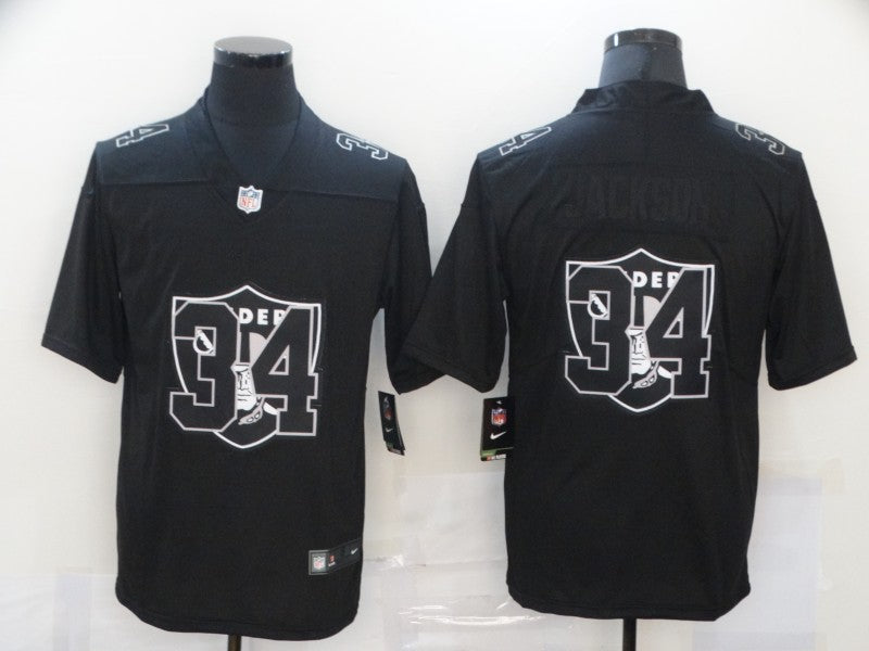 Men's Las Vegas Raiders #34 Bo Jackson Black Player Game Jersey1
