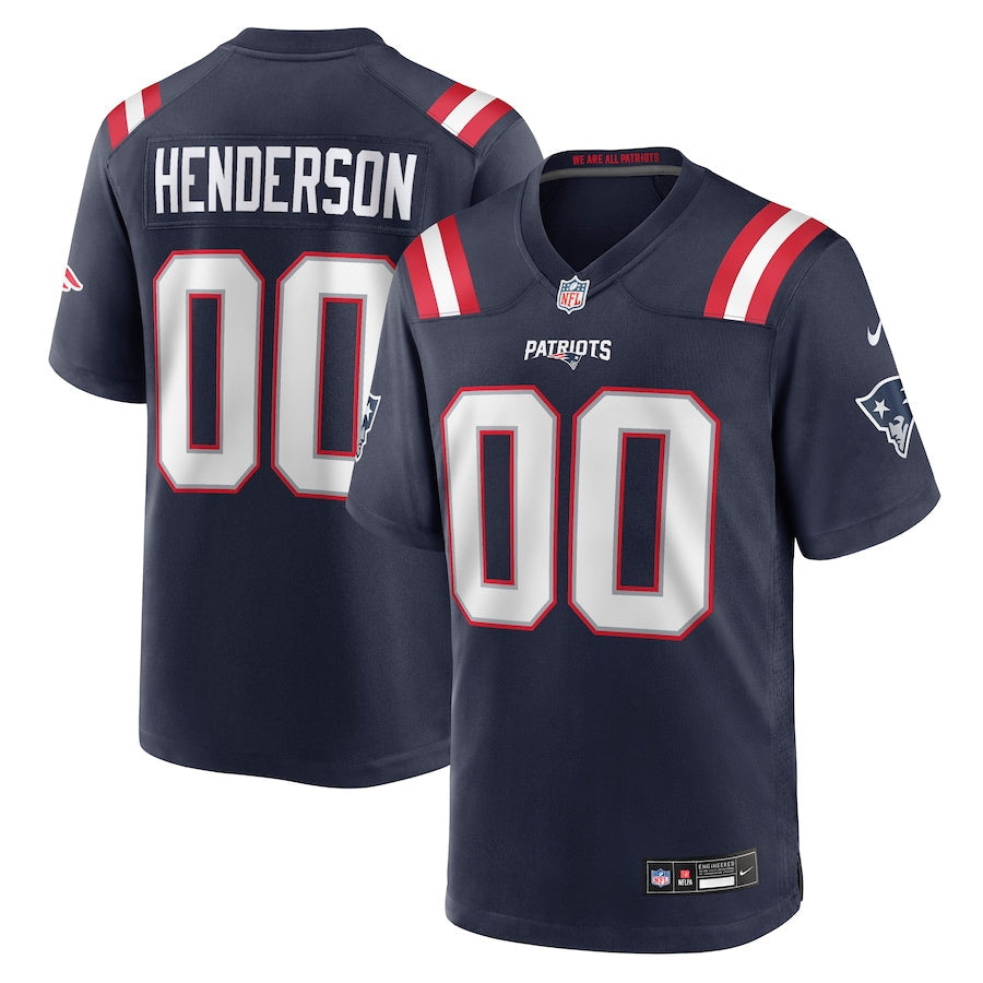 New England Patriots TreVeyon Henderson  Navy 2025 NFL Draft Game Jersey