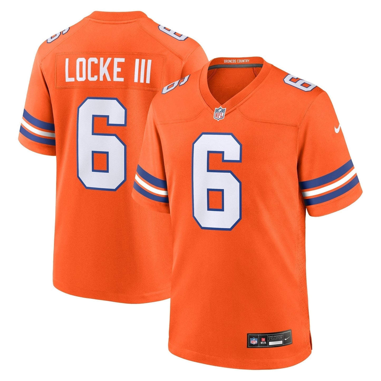 P.J. Locke III Denver Broncos  Mile High Collection 1977 Throwback   Game Jersey - Orange