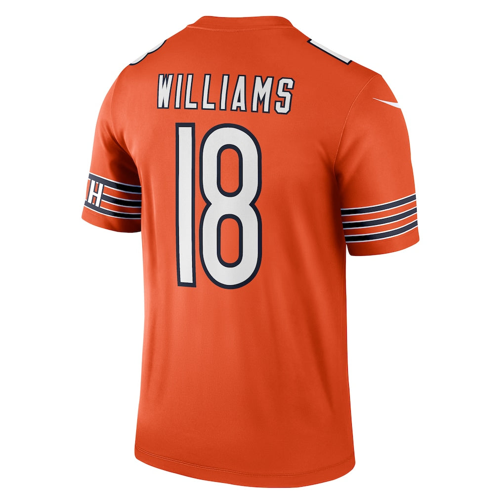 C.Bears #18 Caleb Williams Orange Legend Player Performance Top Jersey