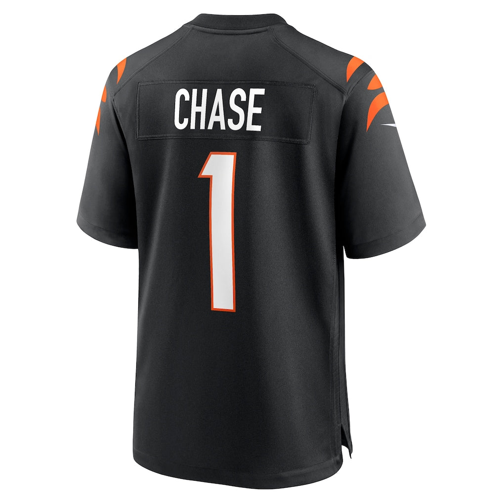 C.Bengals #1 Ja'Marr Chase Black Game Jersey