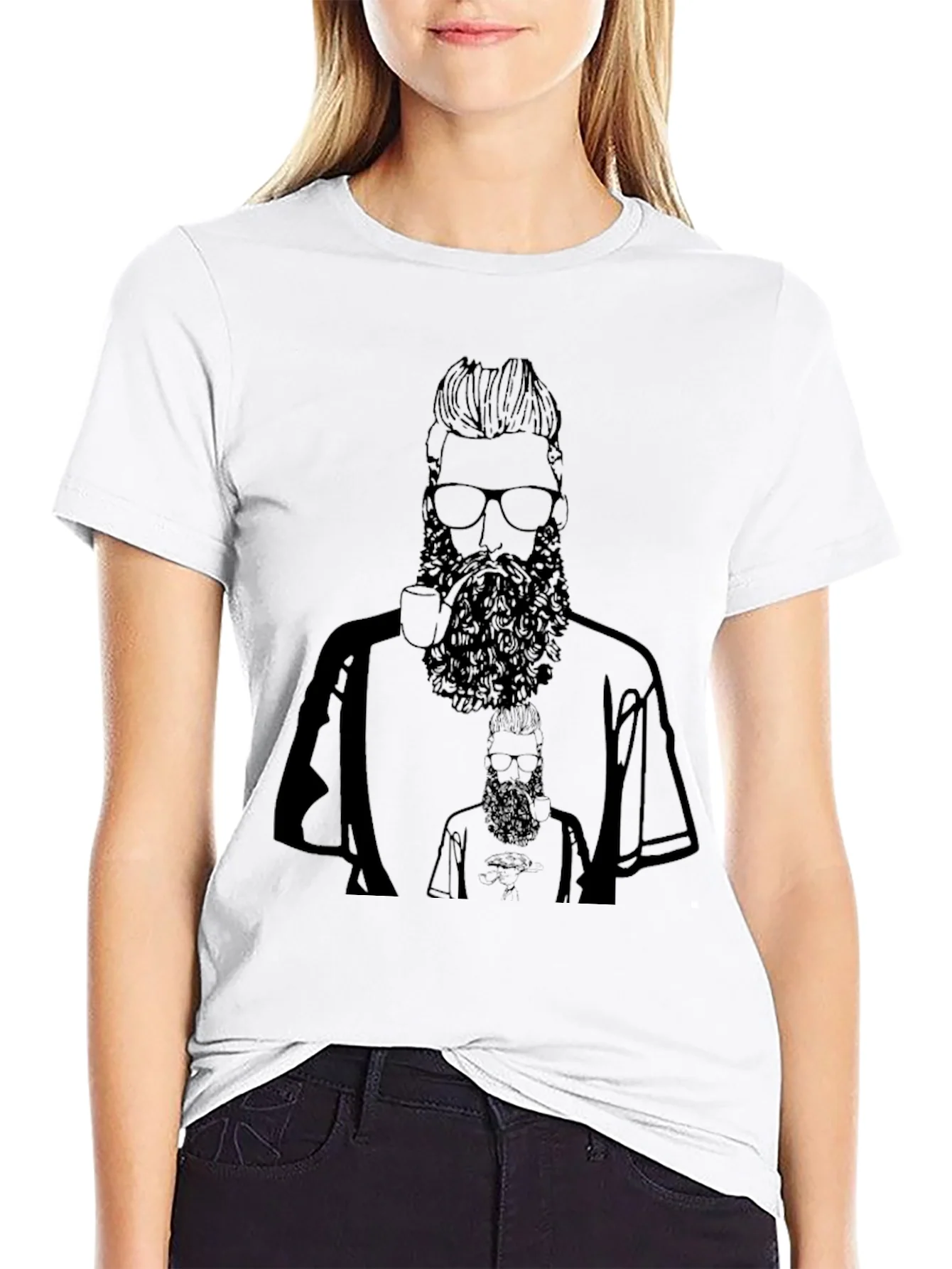 Bearded Man Graphic Tee - Black