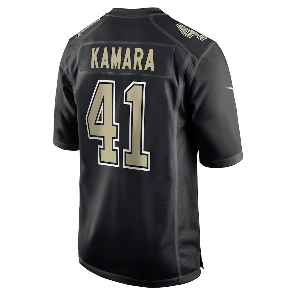 NO.Saints #41 Alvin Kamara Carbon Black Fashion Game Jersey