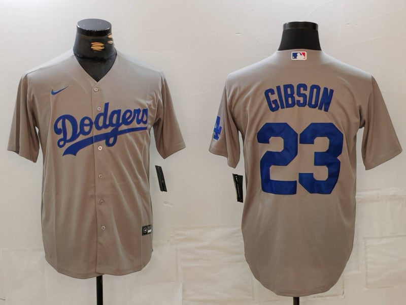Men's Los Angeles Dodgers Kirk Gibson Gray Replica Player Jersey