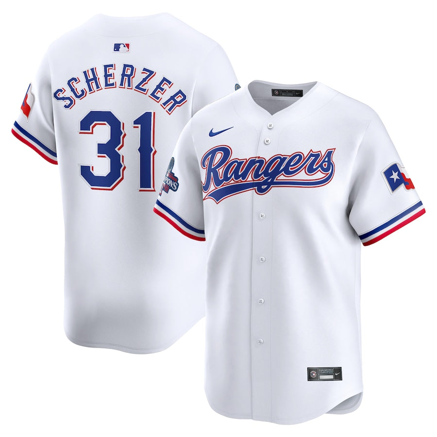 Max Scherzer Texas Rangers  Home 2023 World Series Champions Limited Shirt - White